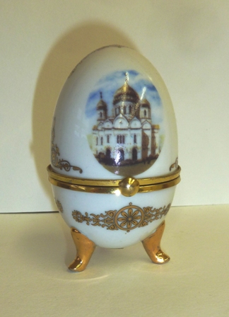 Шкатулка яйцо «Храм Христа Спасителя»